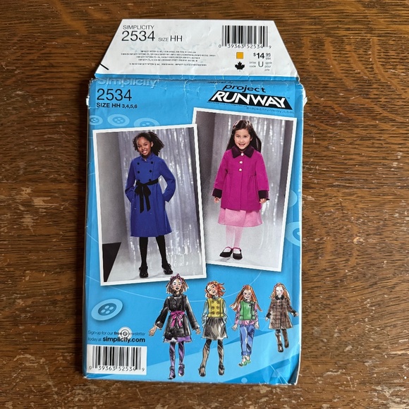 Simplicity 2534 Girl’s Coordinates Pattern (Dress/Vest/Coat) Sizes 3-6 - Picture 1 of 3